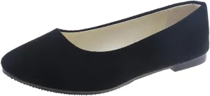 Flats Women's Shoes Pointed Toe Faux Suede Flat Walking Shoes Ladies Casual Flats Comfortable Soft-Soled Slip On Loafers Low Heels Ballet Flats Classic Dressy Shoes Office Work Party