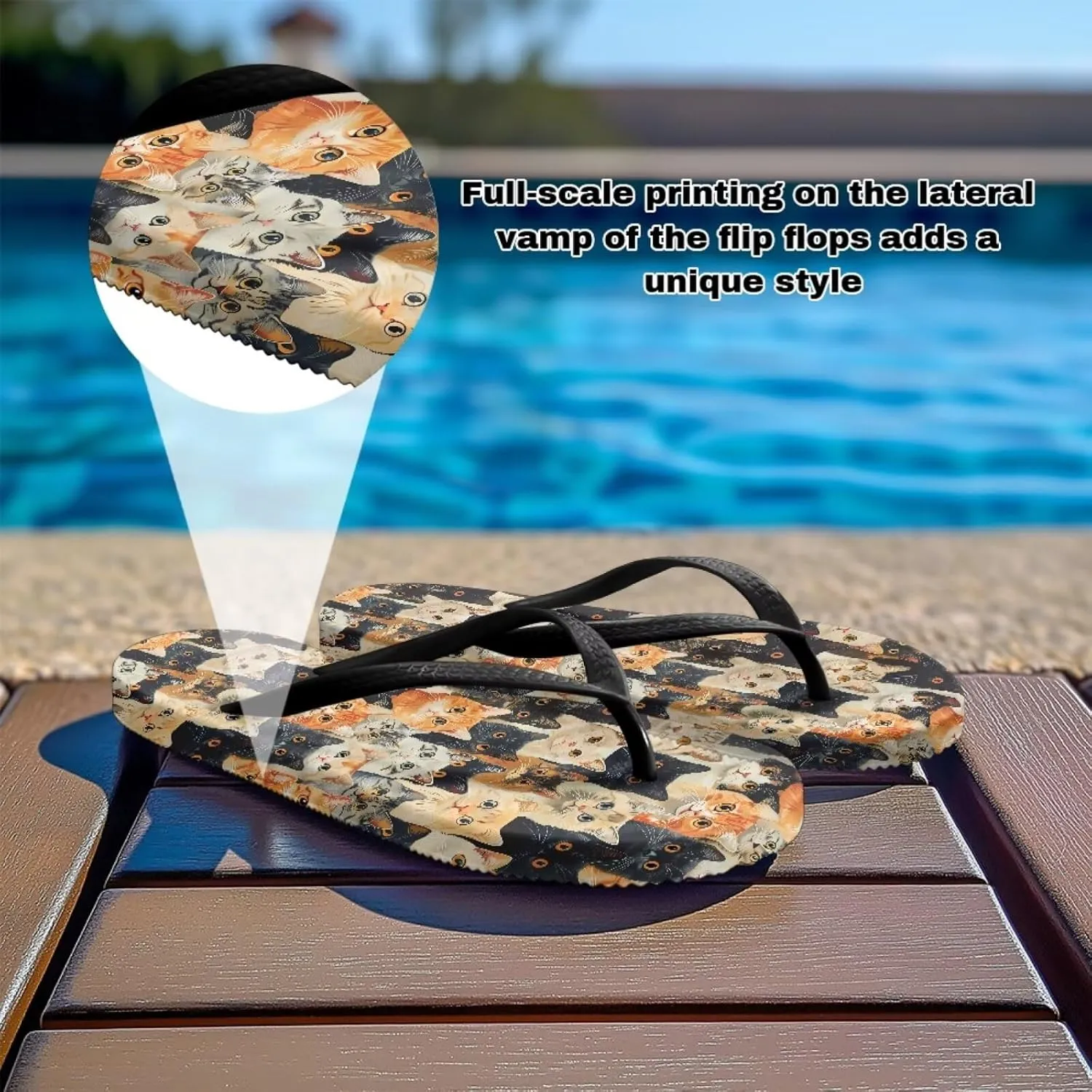 Forchrinse Custom Flip Flops Slippers for Women Quick Dry Shower Slides Non Slip Summer Flats Sandals for Beach Thong Sandals