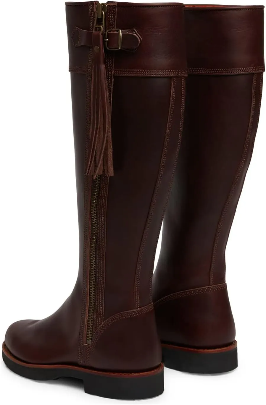 FOWT Women Cowboy Knee High Boots Low Chunky Heel Fringed Knee Boots Round Toe Side Zipper Buckle Boots, Tassel Western Riding Boots Casual or Dress up, Size 4-16