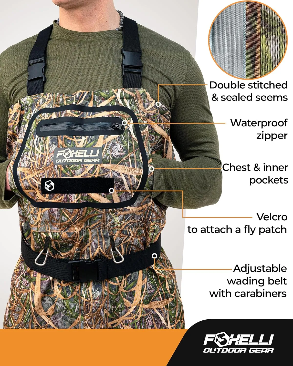 Foxelli Breathable Waders – Fly Fishing Stockingfoot Waders for Men and Women