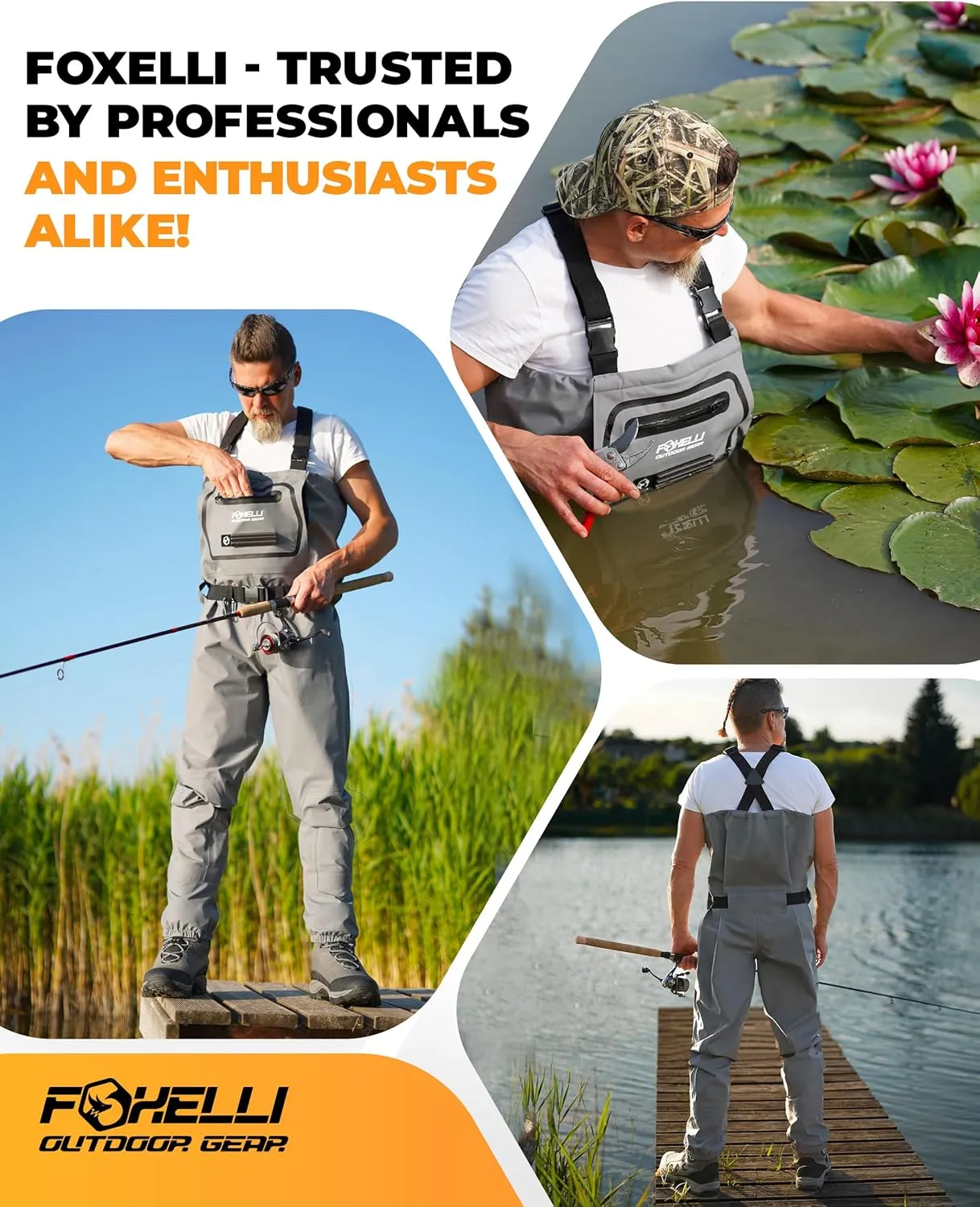 Foxelli Breathable Waders – Fly Fishing Stockingfoot Waders for Men and Women