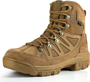 FREE SOLDIER Men's Waterproof Tactical Hiking Boots Military Work Boots Combat Boots(Brown 11.5)
