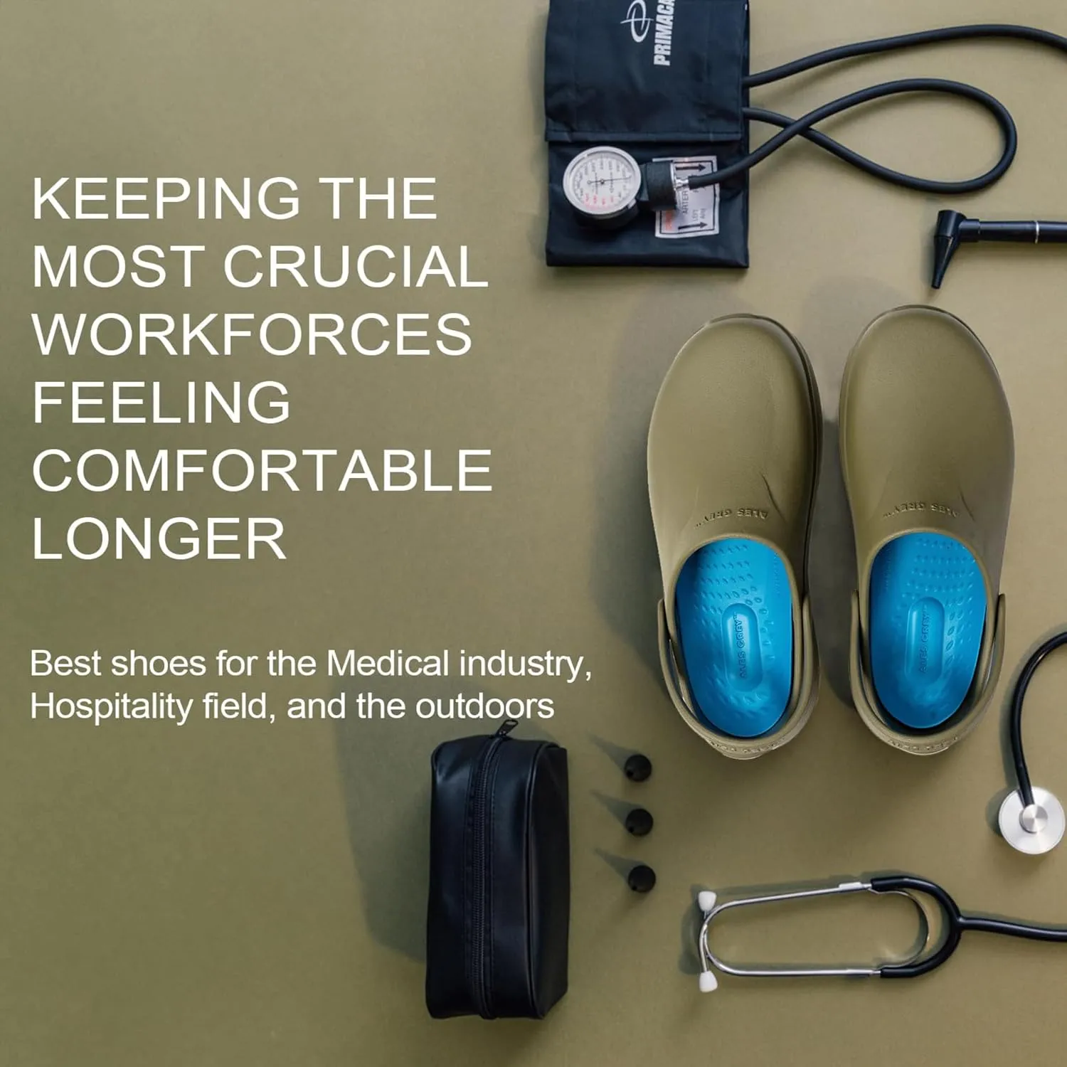 Frontline Pro 3 Slip-On Clogs - Arch Support, Non Slip Footwear, Lightweight Slides, Medical Nursing Shoes, Work Mules, Slippers, Adult Unisex Sizing