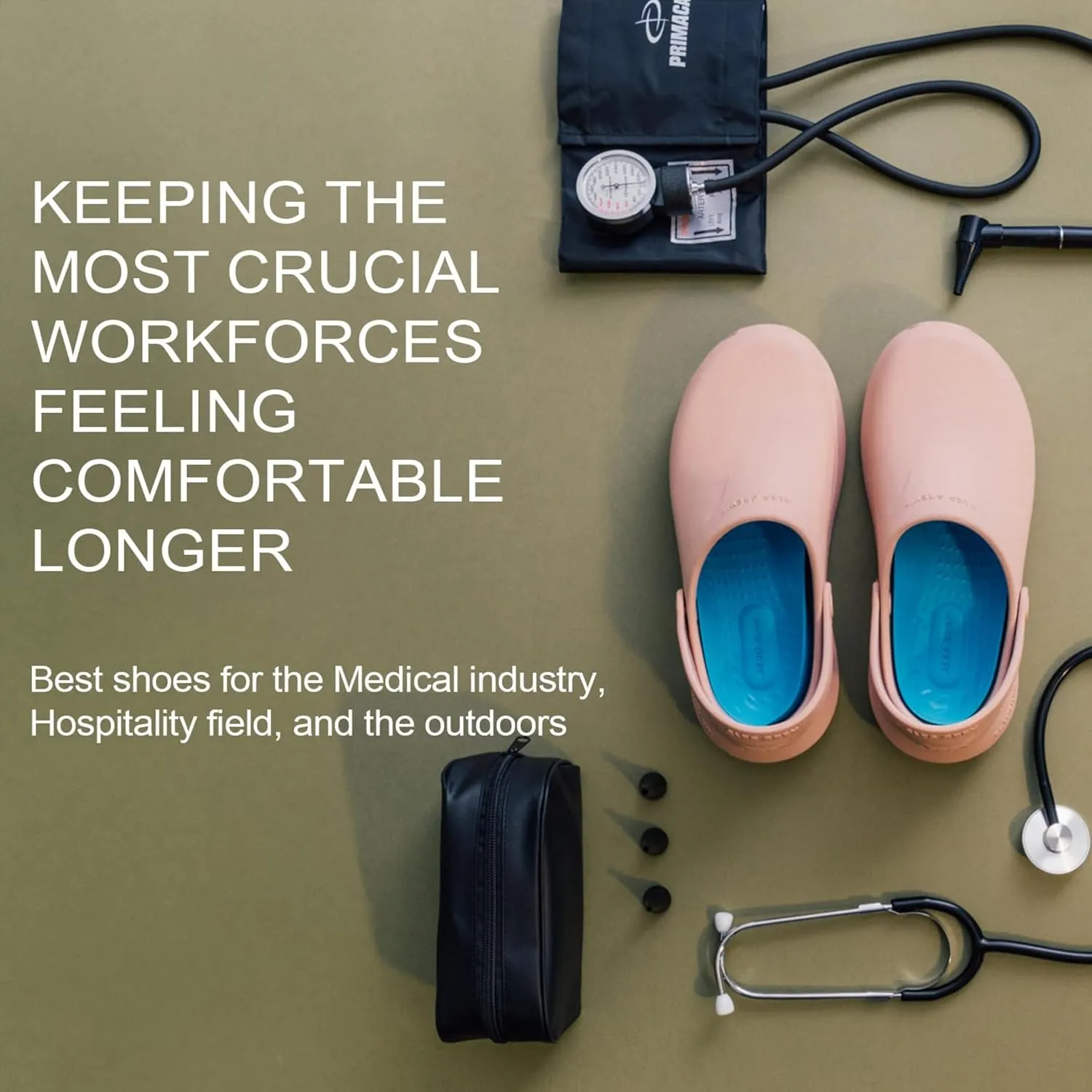 Frontline Pro 3 Slip-On Clogs - Arch Support, Non Slip Footwear, Lightweight Slides, Medical Nursing Shoes, Work Mules, Slippers, Adult Unisex Sizing