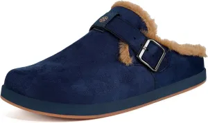 Fur Lined Clogs for Women Men | Suede Winter Slippers with Arch Support | Slip on Mules Potato Shoes with Removable Cushion Footbed | Warm Home House Shoes