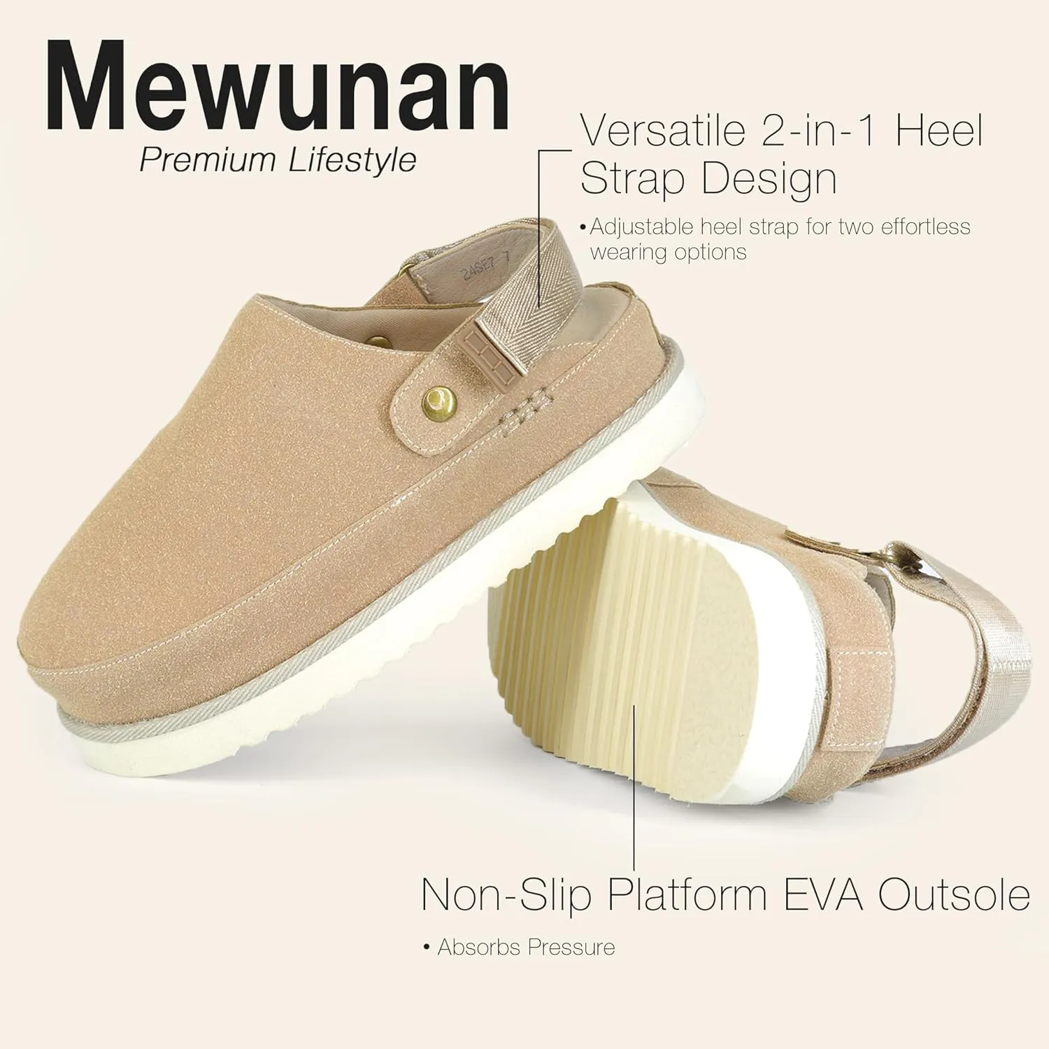 Genuine Suede Clogs for Women-Narrow Memory Foam Platform Clogs Lightweight Womens Clog & Mules Gold Star Clog Sandals Potato Shoes 2025