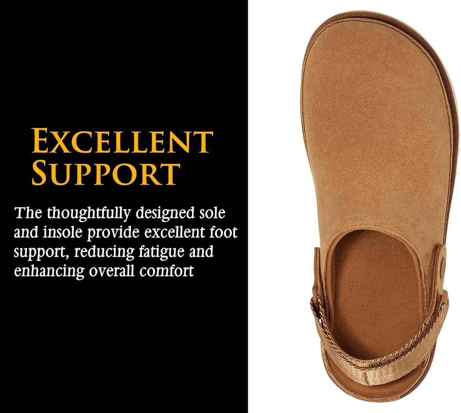 Genuine Suede Clogs for Women-Narrow Memory Foam Platform Clogs Lightweight Womens Clog & Mules Gold Star Clog Sandals Potato Shoes 2025