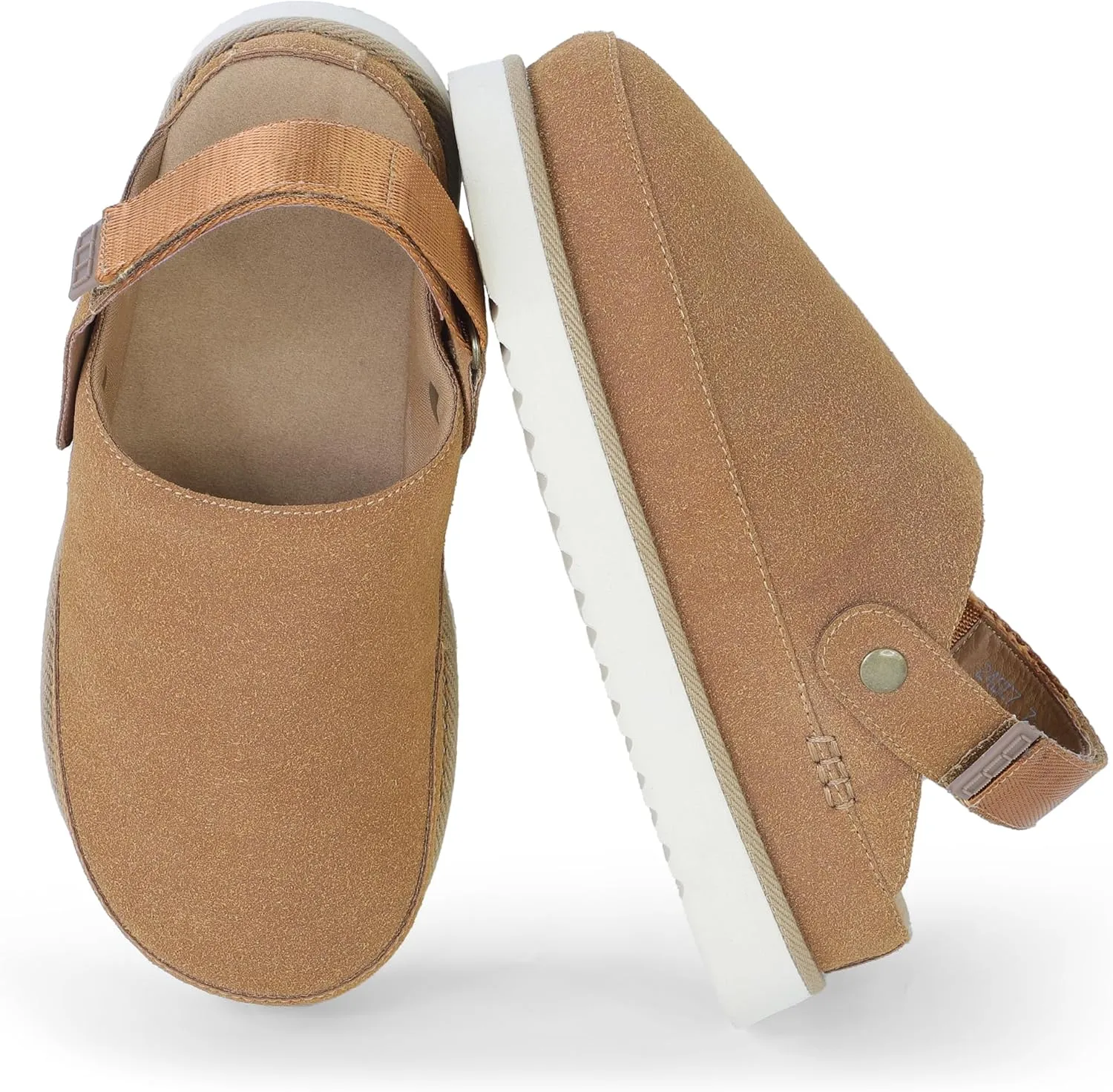 Genuine Suede Clogs for Women-Narrow Memory Foam Platform Clogs Lightweight Womens Clog & Mules Gold Star Clog Sandals Potato Shoes 2025