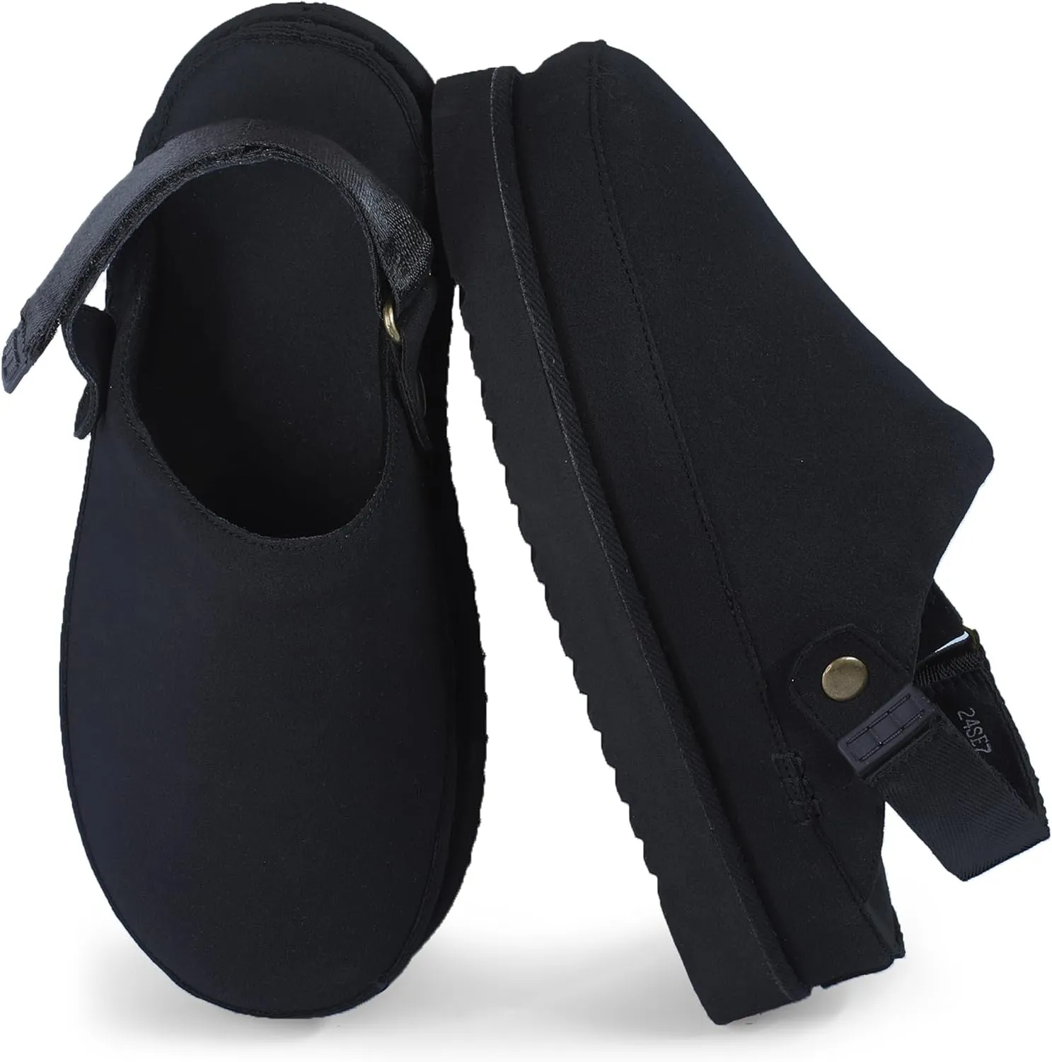 Genuine Suede Clogs for Women-Narrow Memory Foam Platform Clogs Lightweight Womens Clog & Mules Gold Star Clog Sandals Potato Shoes 2025