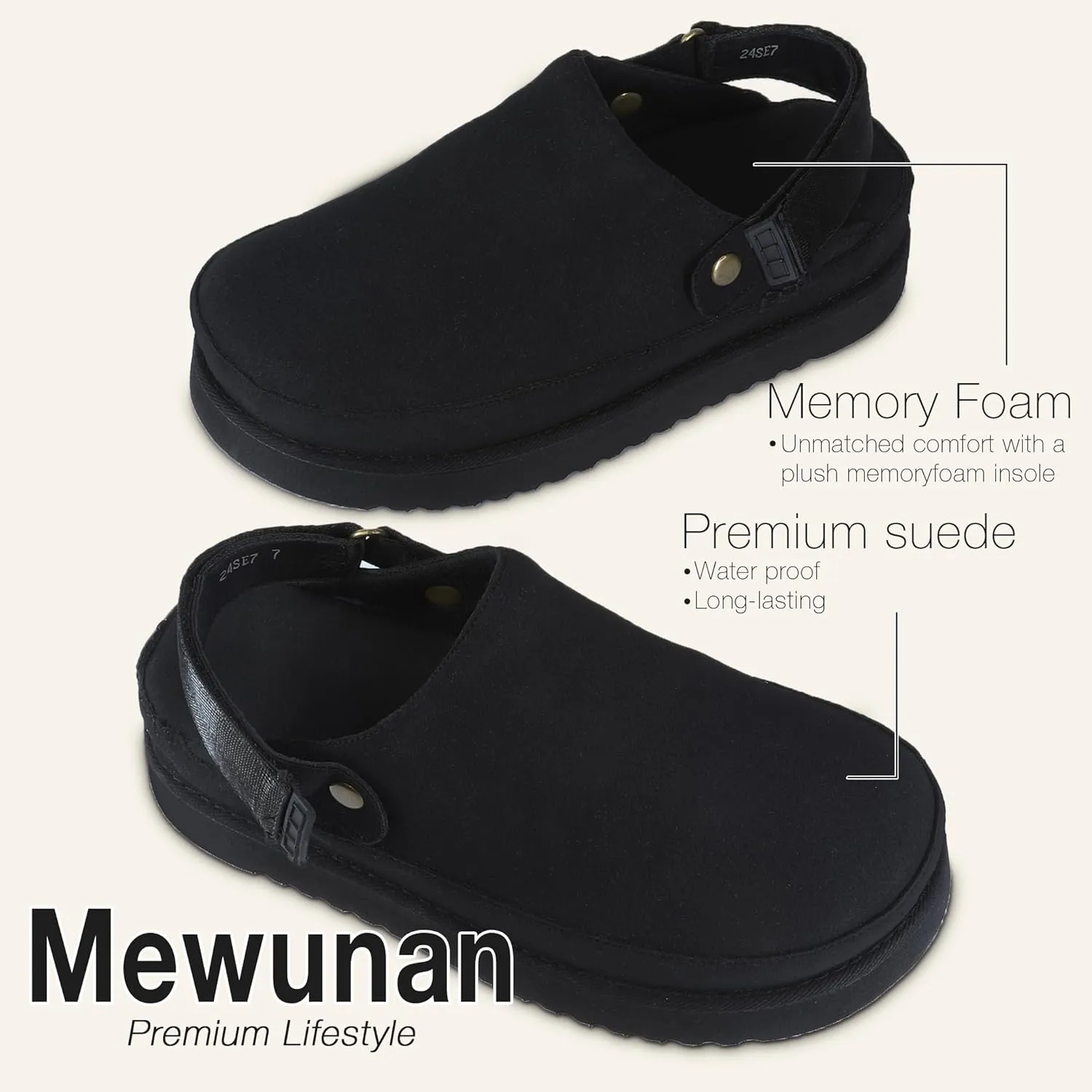 Genuine Suede Clogs for Women-Narrow Memory Foam Platform Clogs Lightweight Womens Clog & Mules Gold Star Clog Sandals Potato Shoes 2025