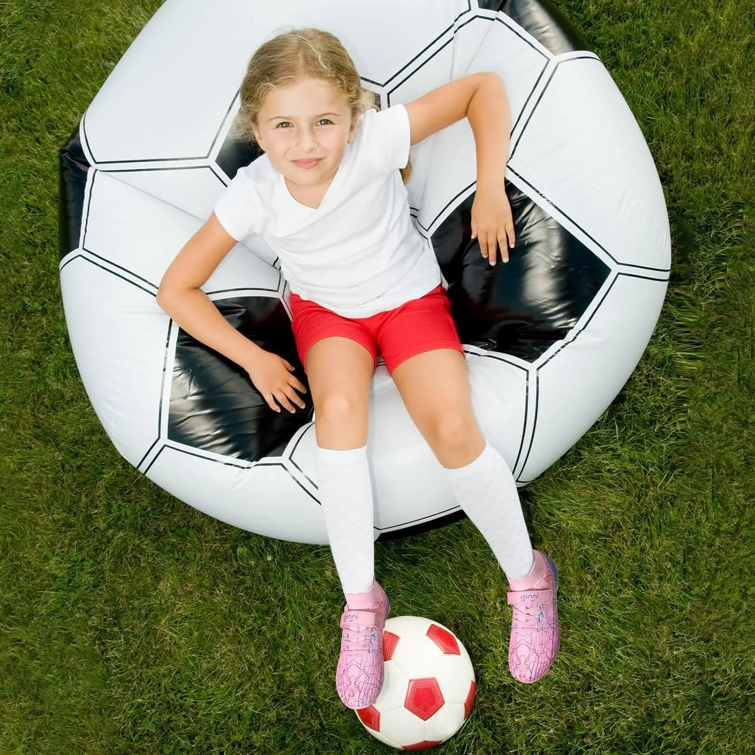 GINNI Kids Firm Ground Soccer Cleats Boys Girls Athletic Soccer Shoes Youth Outdoor Football Cleats Lightweight Breathable FG/AG Baseball Cleats Football Boots Shoes for Toddler/Little Kids/Big Kids