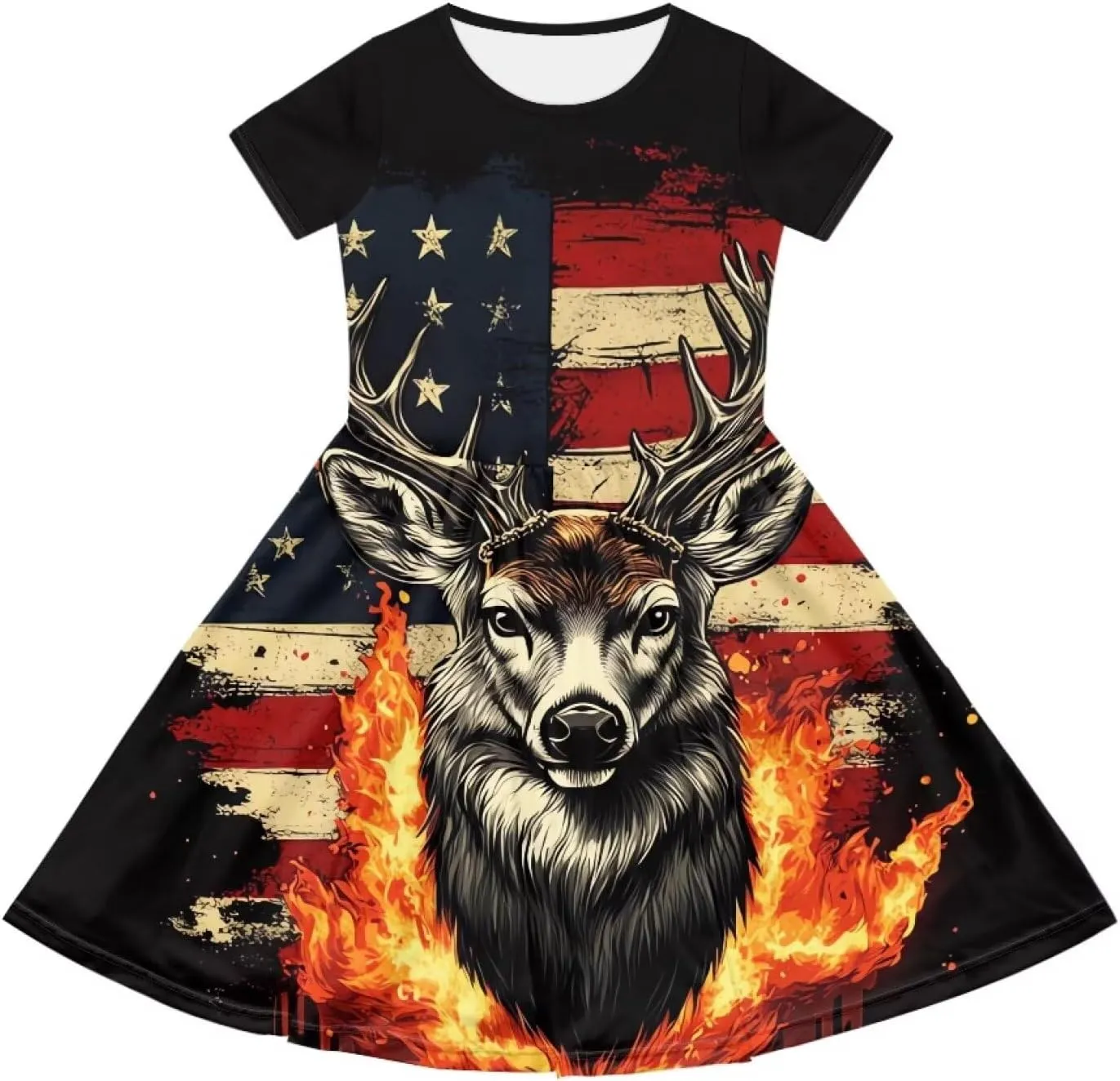 Girls Short Sleeve Dresses with Pockets Cute Dresses for Girls 3-16 Years Old