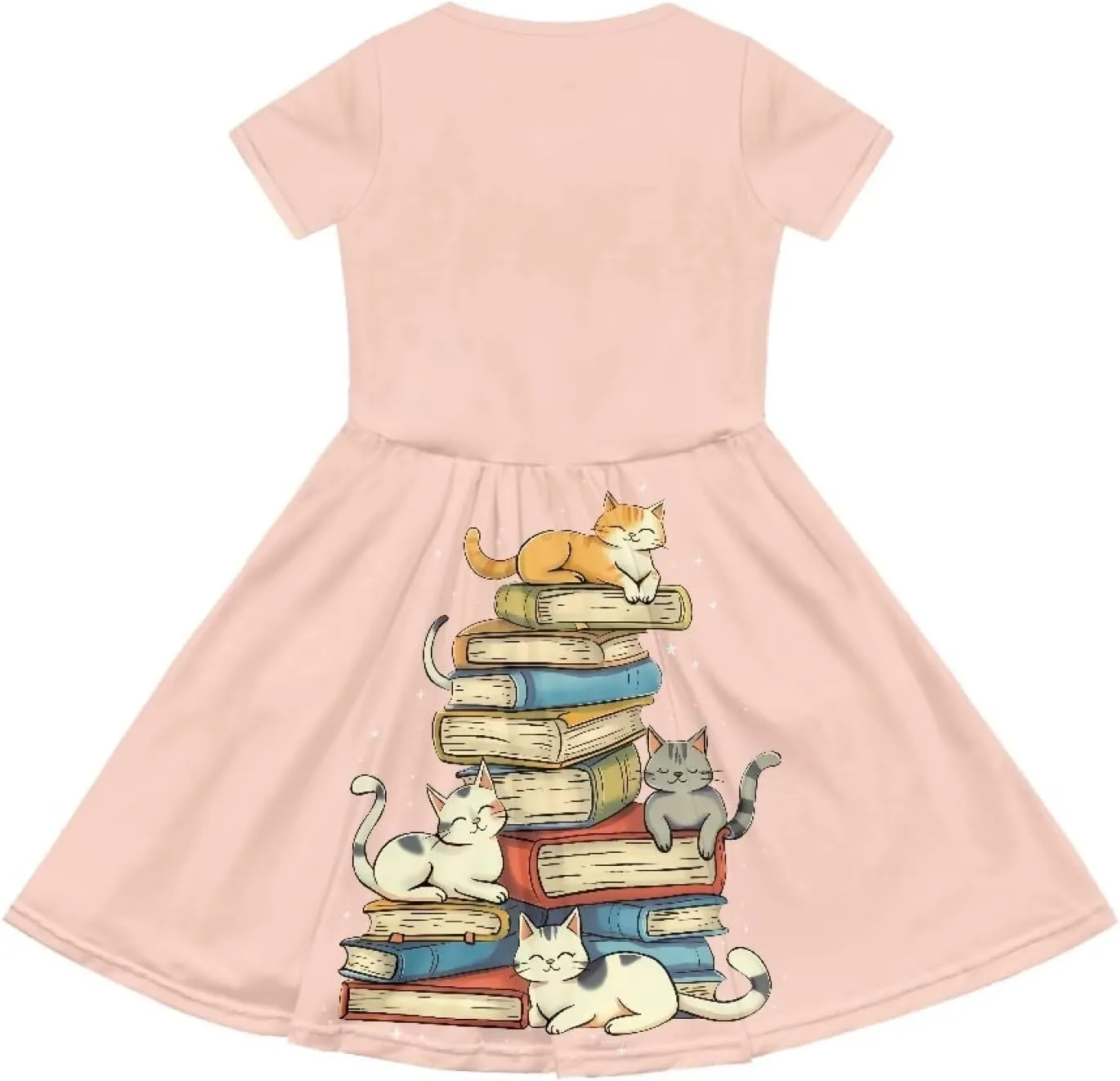 Girls Short Sleeve Dresses with Pockets Cute Dresses for Girls 3-16 Years Old