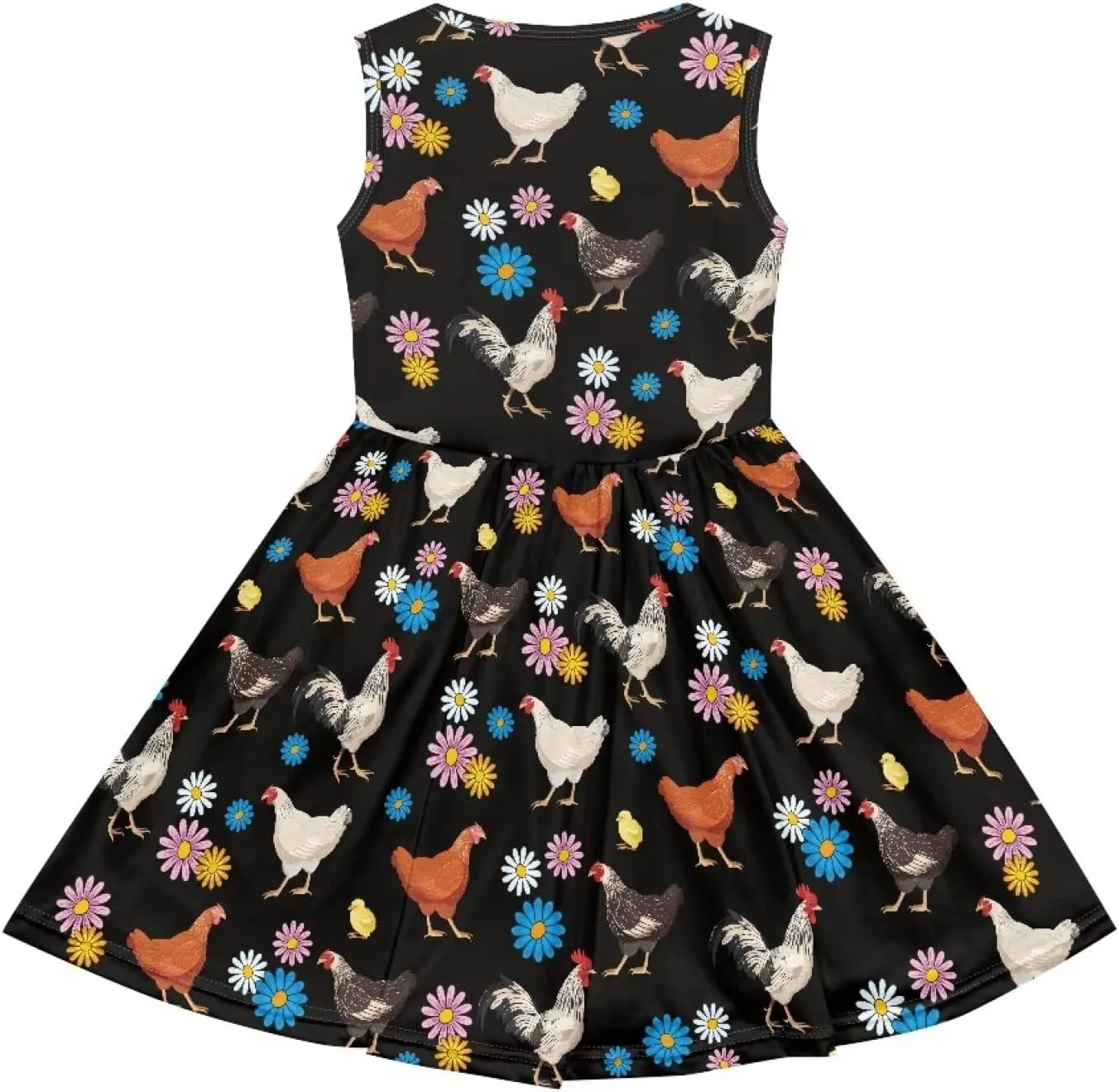Girls Summer Dress with Pockets Casual Sleeveless Midi Dress for 4-14 Years