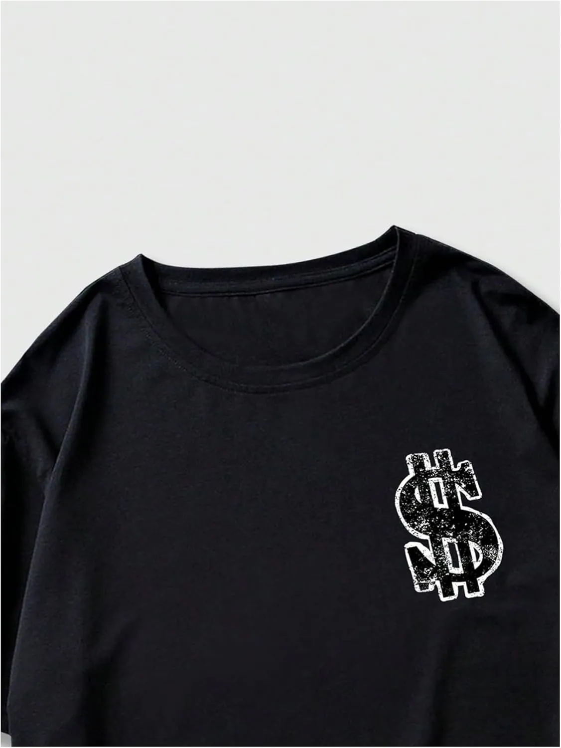 GORGLITTER Men's Letter Graphic Print T Shirts Round Neck Short Sleeve Loose Tee Tops