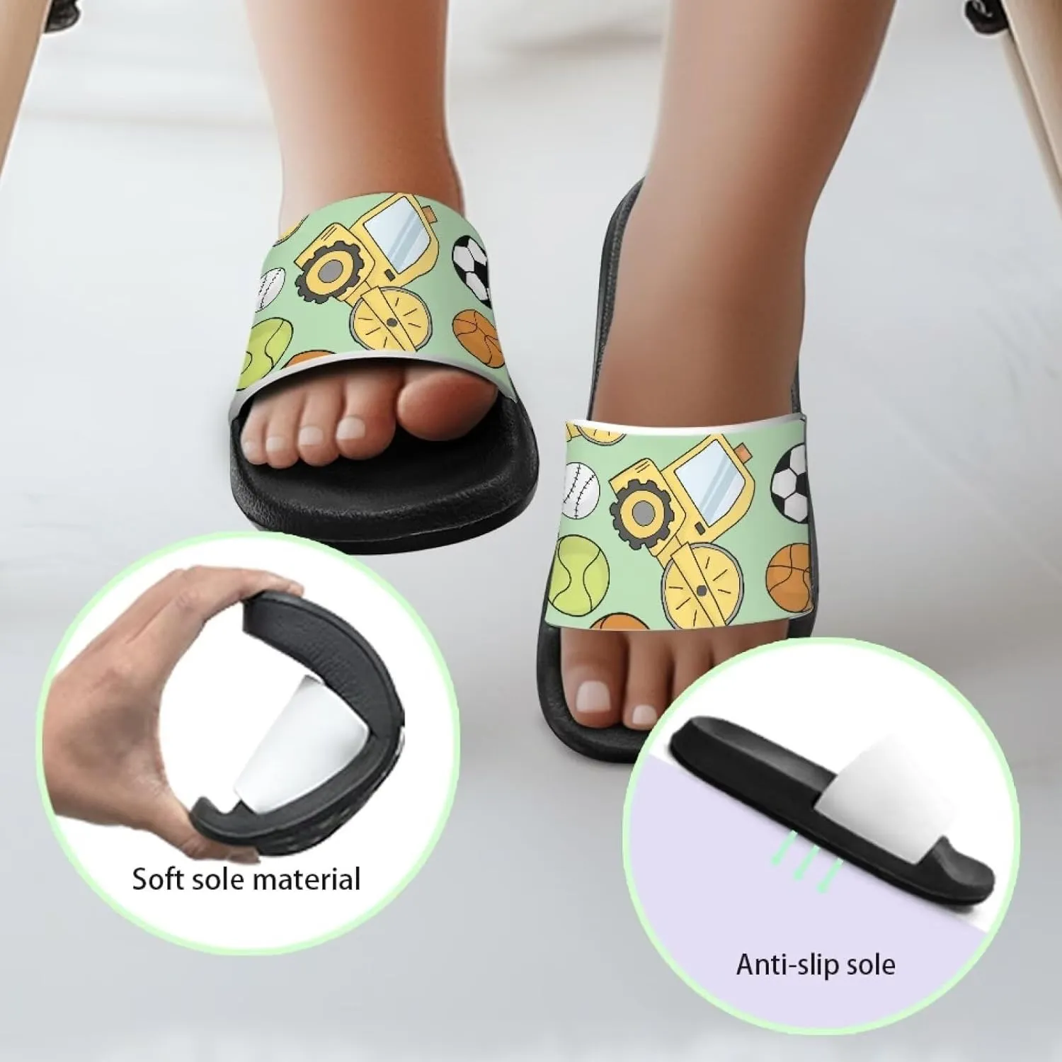 GOSTONG Boys Girls Summer Sandals Non-Slip Water Kids Shower Shoes for Beach Pool & Outdoor Quick-Dry Lightweight House Slippers Thick Sole