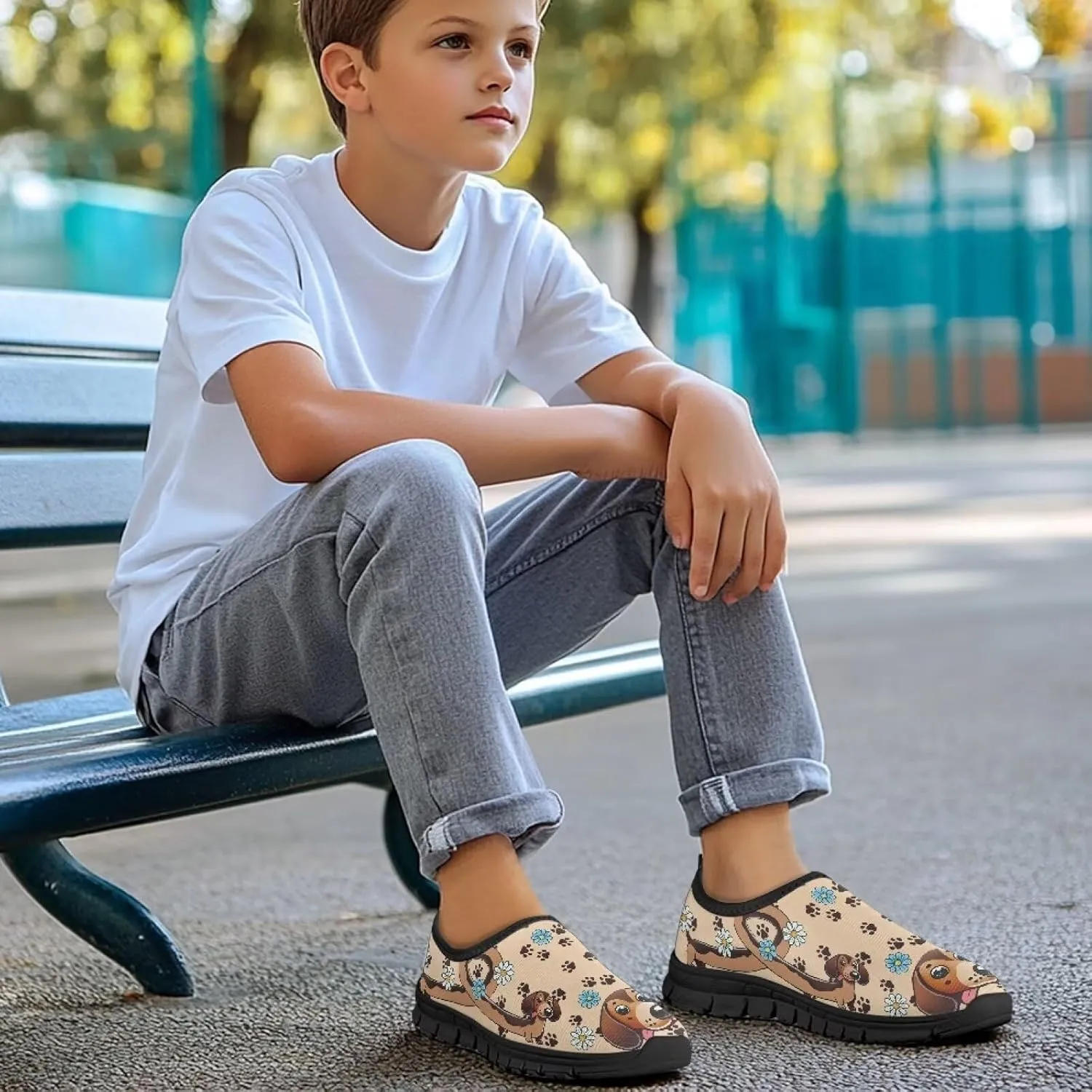 GOSTONG Kid Shoes Boys Girls Soft Slip On Casual Loafers Lightweight Walking Flat Shoes Non Slip Running Sneakers Size 11-15