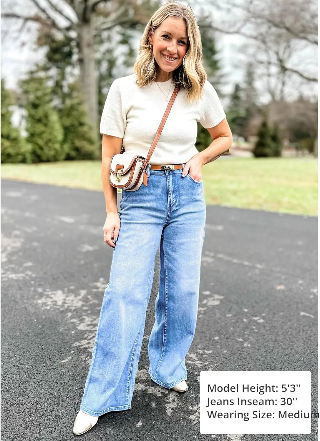 GRAPENT Wide Leg Jeans for Women Trendy High Waisted Stretchy Denim Pants 90s Baggy Jeans Trouser Jeans with Pockets