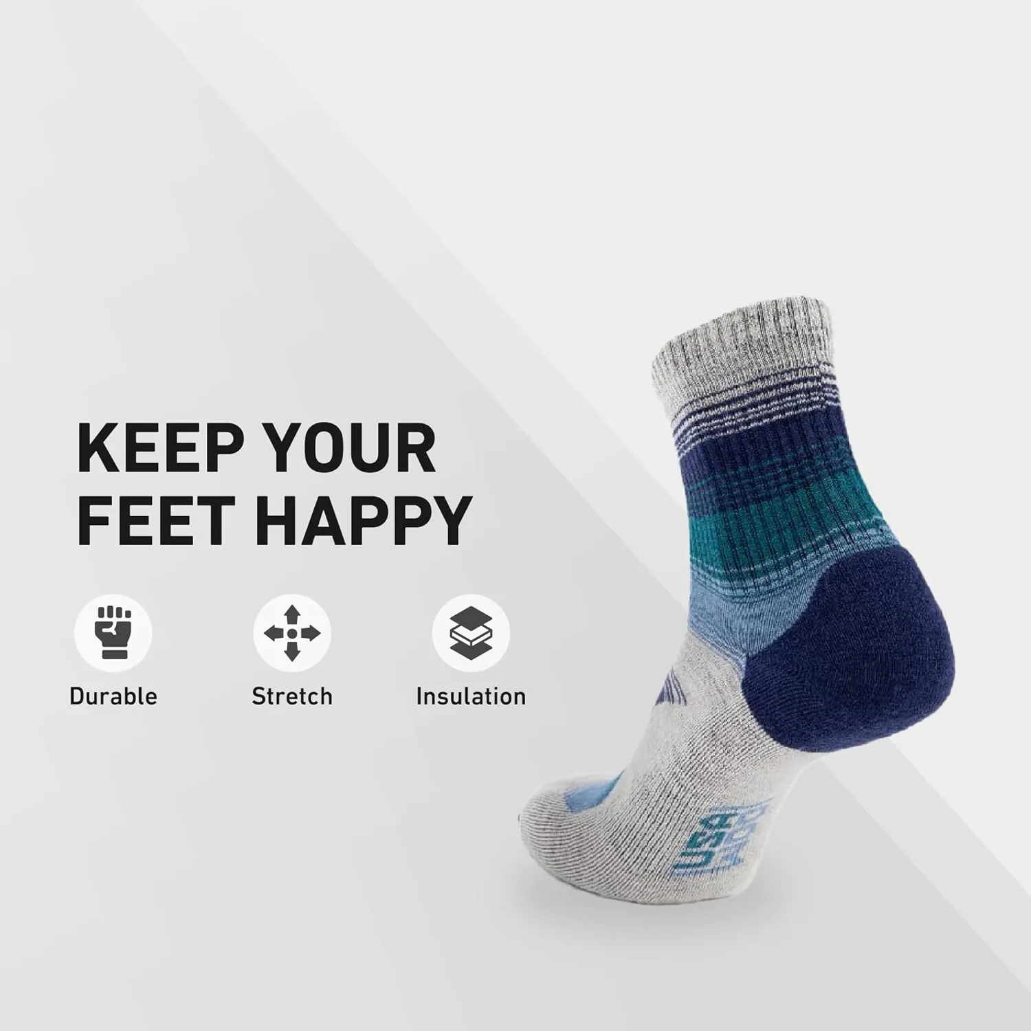 GRIP6 Wool Micro-Crew Socks: Lightweight Wool Socks for Hiking, All Day Comfort - Wicking Crew Socks for Men and Women