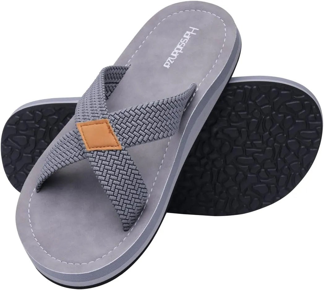 Harssidanzar Men Cross Slide Sandals Slip on Comfortable Lightweight Summer Slipper Shoes For Indoor and Outdoor Quick-Dry KM229US