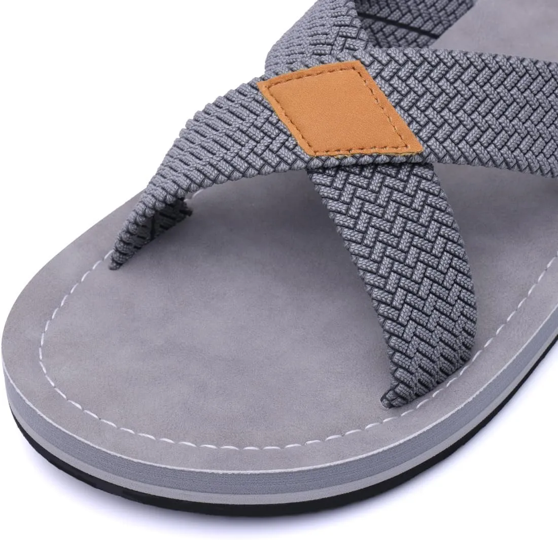 Harssidanzar Men Cross Slide Sandals Slip on Comfortable Lightweight Summer Slipper Shoes For Indoor and Outdoor Quick-Dry KM229US