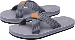 Harssidanzar Men Cross Slide Sandals Slip on Comfortable Lightweight Summer Slipper Shoes For Indoor and Outdoor Quick-Dry KM229US