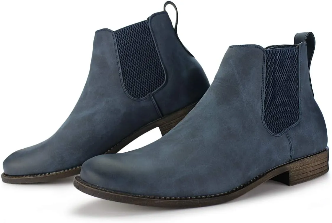 Hawkwell Men's Plus Size Chelsea Boots Classic Casual Dress Ankle Boots in Regular and Plus Sizes