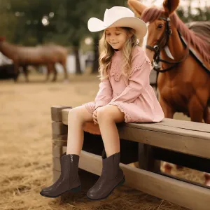 Hehainom Girls Cowboy Cowgirl Boots Boys Kids Toddler Western Mid Calf Zipper Riding Boots for Little Kid Big Kid