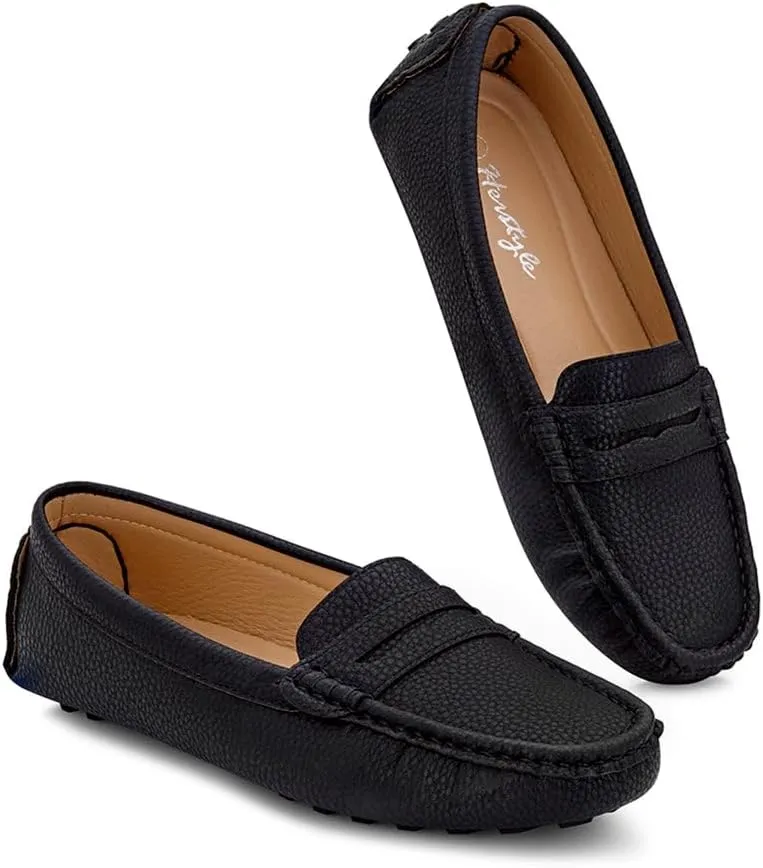 Herstyle Women's Penny Loafers, Slip On Flats for Business & Work, Comfortable Driving Moccasins with Cushioned Footbed, Lightweight Dressy Shoes for Women (Trendy 2025)