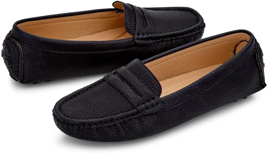 Herstyle Women's Penny Loafers, Slip On Flats for Business & Work, Comfortable Driving Moccasins with Cushioned Footbed, Lightweight Dressy Shoes for Women (Trendy 2025)