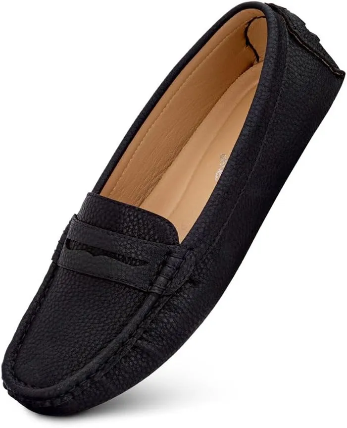 Herstyle Women's Penny Loafers, Slip On Flats for Business & Work, Comfortable Driving Moccasins with Cushioned Footbed, Lightweight Dressy Shoes for Women (Trendy 2025)