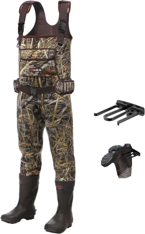 HISEA Chest Waders Neoprene Duck Hunting Waders for Men with 600G Insulated Boot Waterproof Camo Bootfoot Fishing Waders