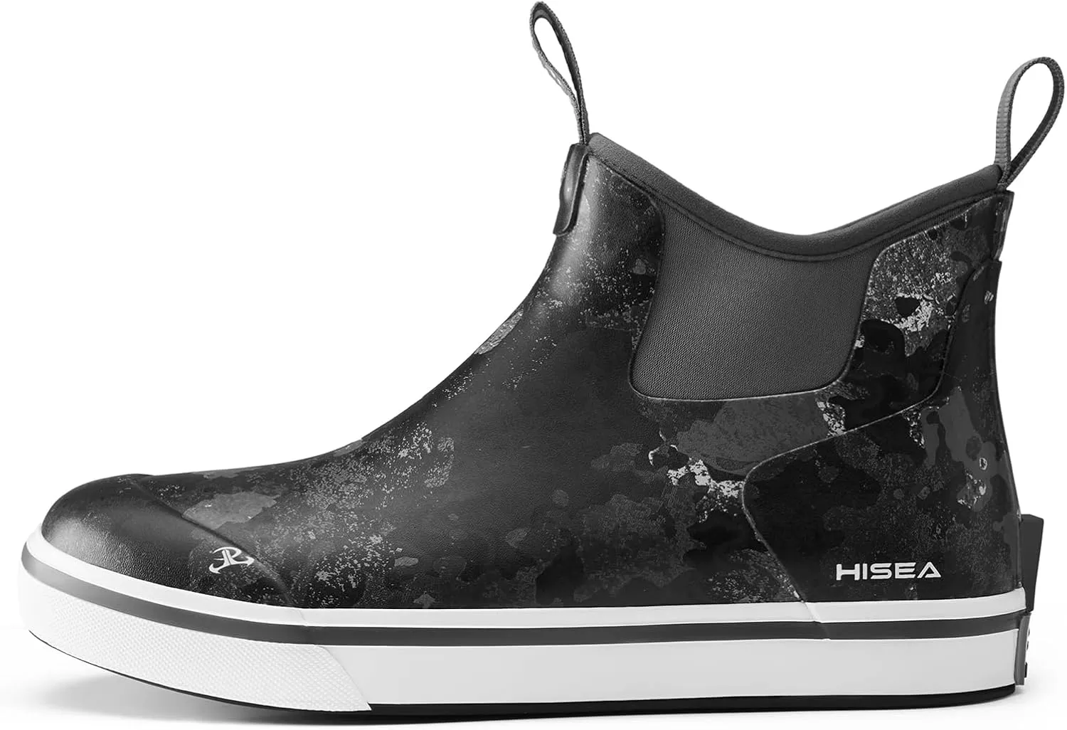 HISEA Men's Deck Boots Saltwater Fishing Booties Waterproof Ankle Rain Boots High Traction