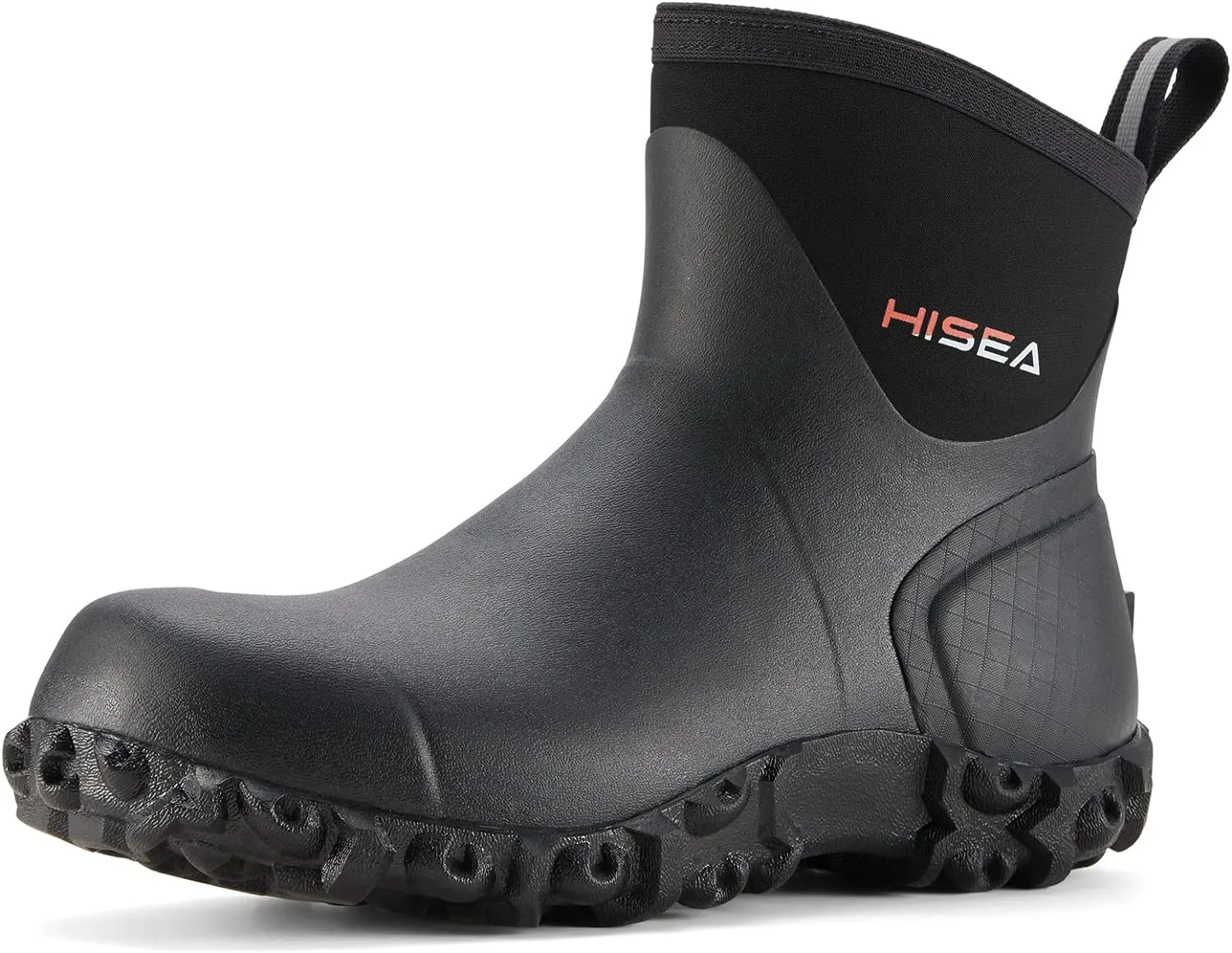 HISEA Men's Rubber Boots Ankle Rain Boots Waterproof Outdoor Mud Bootie for Lawn and Garden