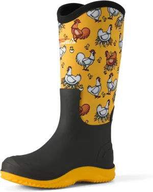 HISEA Muck Boots - Waterproof Tall Garden Boots, Insulated Neoprene Rubber for Outdoor Activities: Hunting, Gardening, Farming, Muddy Yard Work, Sizes US Women 6-11