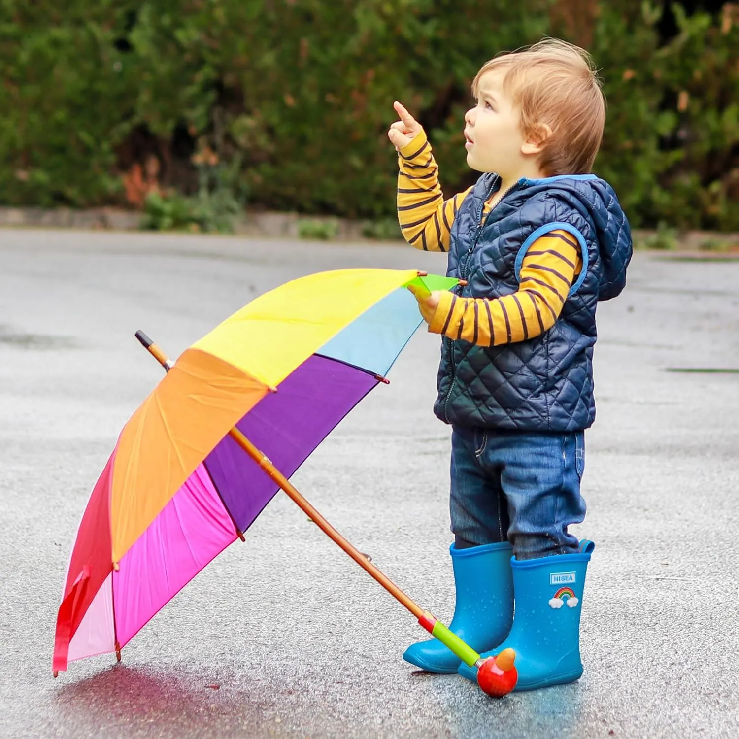HISEA Toddler Rain Boots Waterproof, Baby Kids Short Rubber Rain Shoes Lightweight for Boys Girls