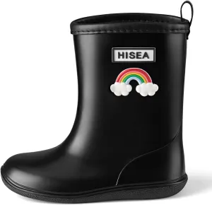 HISEA Toddler Rain Boots Waterproof, Baby Kids Short Rubber Rain Shoes Lightweight for Boys Girls