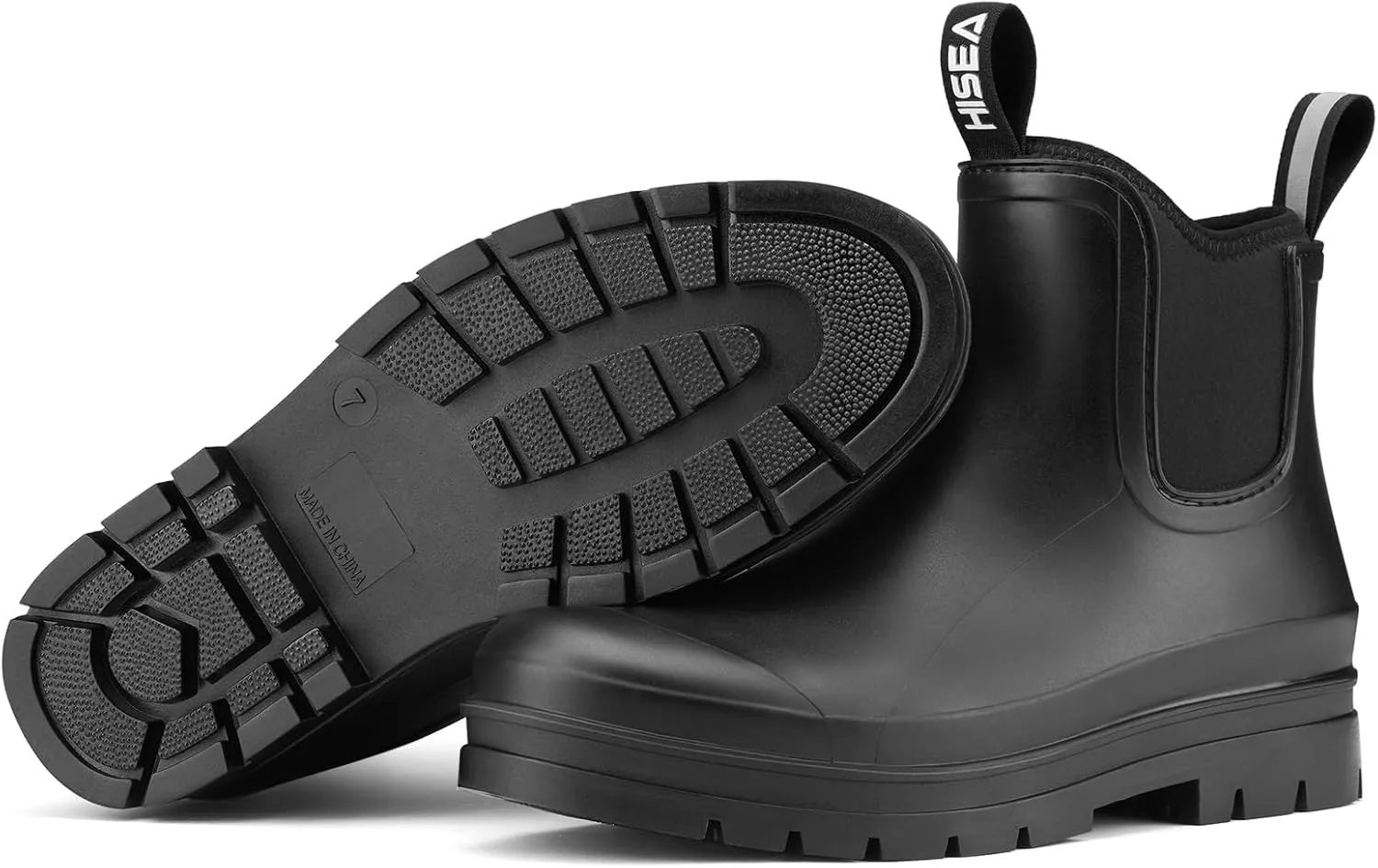 HISEA Women's Chelsea Rubber Rain Boots Ankle Rain Boots Waterproof Women Neoprene Short Garden Boots