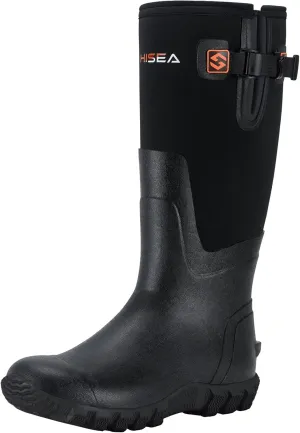 HISEA Women's Mid Calf Rain Boots Waterproof Rubber Boot for Garden Mud Working