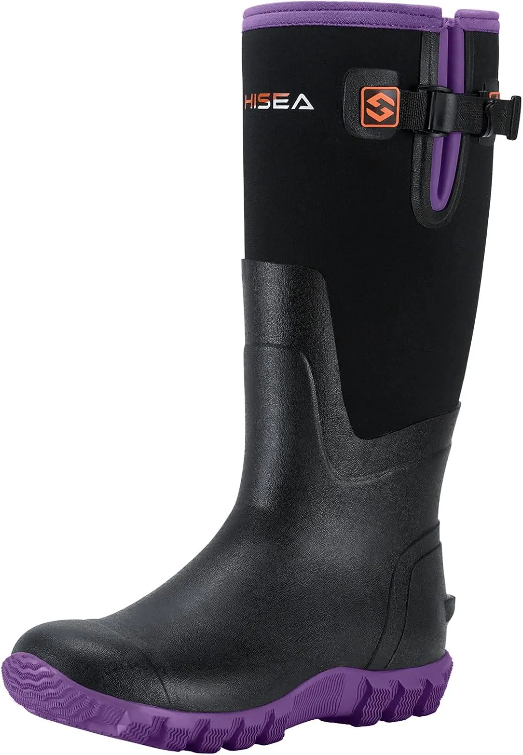 HISEA Women's Mid Calf Rain Boots Waterproof Rubber Boot for Garden Mud Working