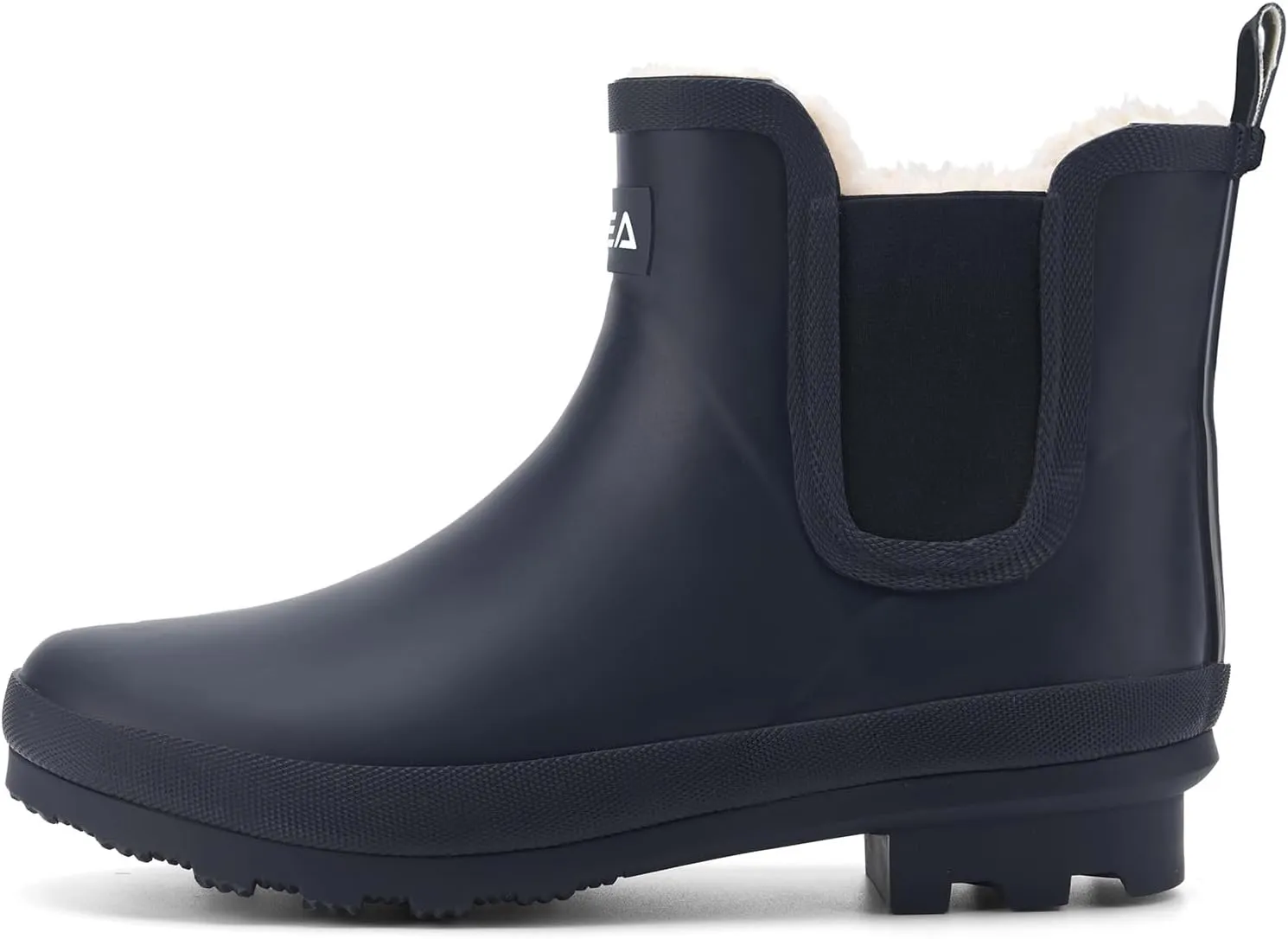 HISEA Women's Plush Rain Boots Waterproof, Chelsea Rubber Booties Women, Ladies Ankle Boots for Winter Spring Garden Outdoor