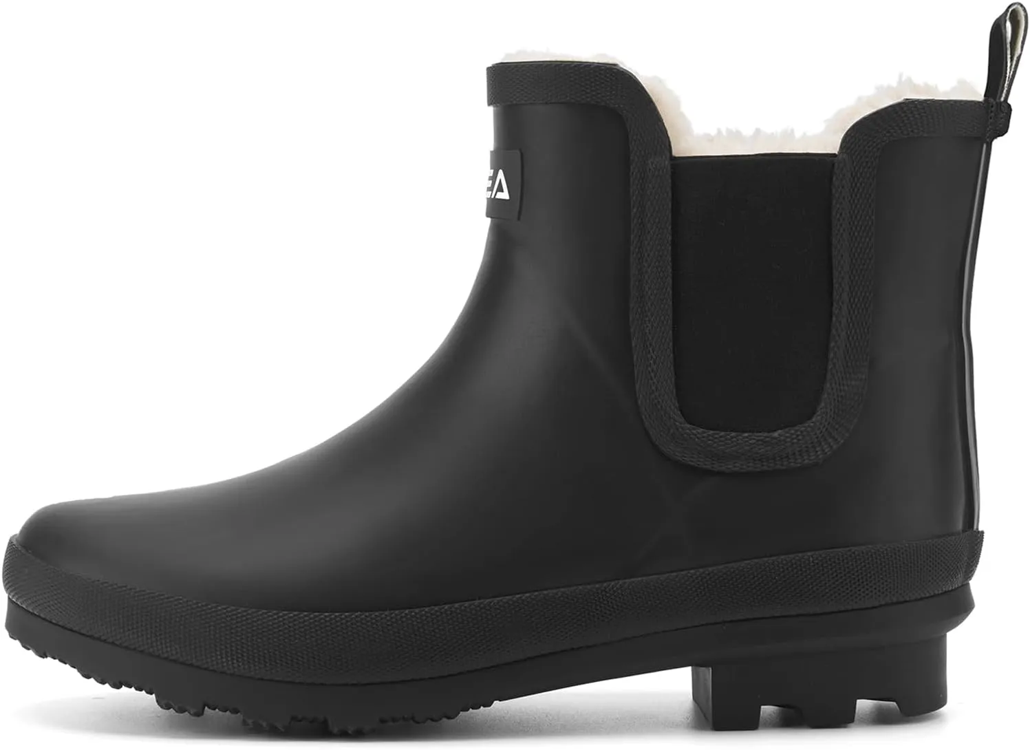 HISEA Women's Plush Rain Boots Waterproof, Chelsea Rubber Booties Women, Ladies Ankle Boots for Winter Spring Garden Outdoor