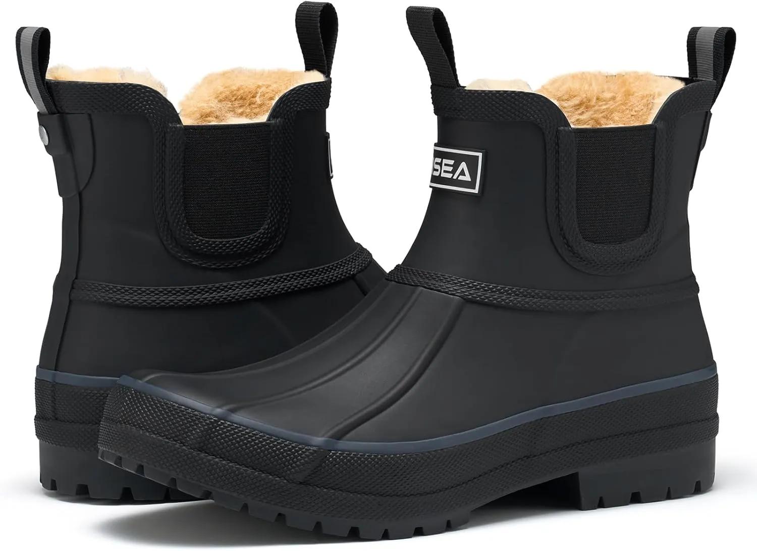 HISEA Women's Saltwater Winter Rain Boots Waterproof Duck Chelsea Lined Outdoor Garden Boot