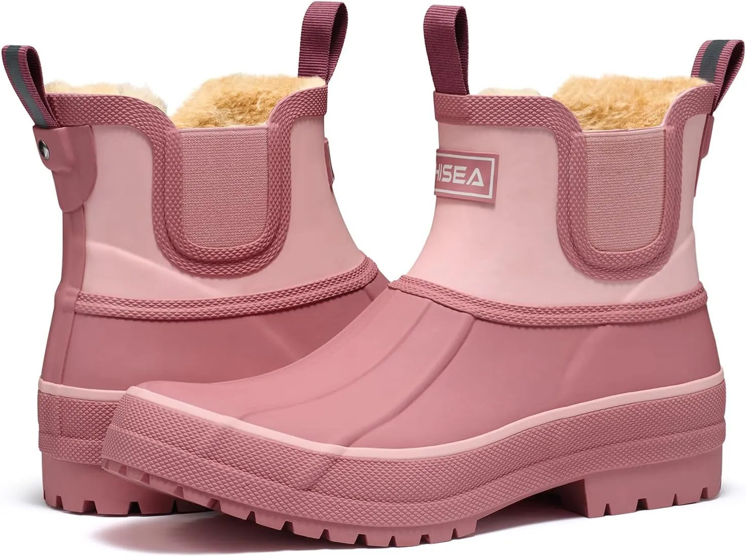 HISEA Women's Saltwater Winter Rain Boots Waterproof Duck Chelsea Lined Outdoor Garden Boot