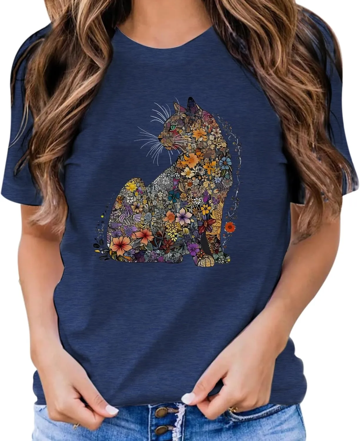 Hummingbird Shirt for Women Funny Women's Flower Graphic Tees Cute Bird Lover Short Sleeve Shirts ﻿