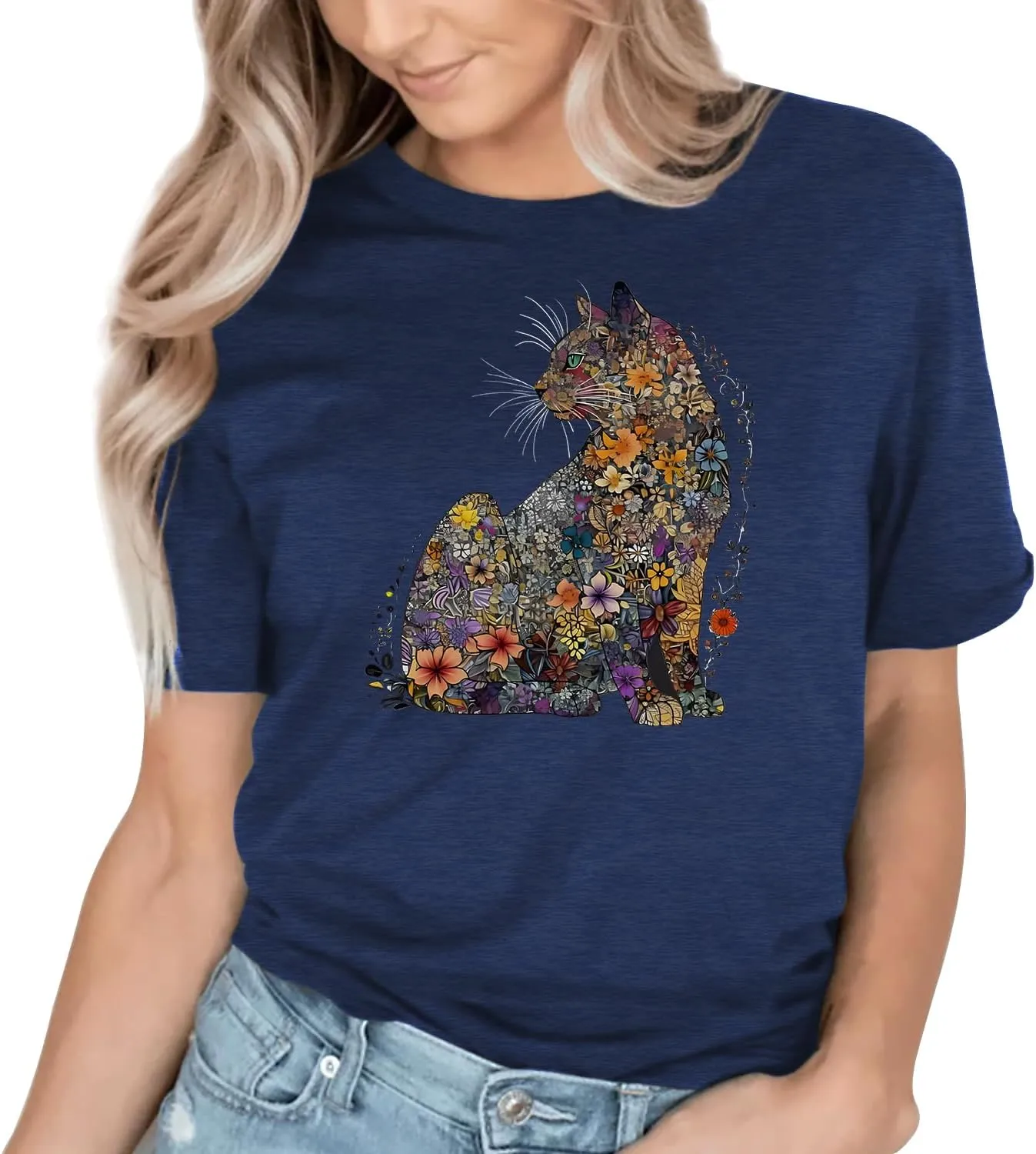 Hummingbird Shirt for Women Funny Women's Flower Graphic Tees Cute Bird Lover Short Sleeve Shirts ﻿