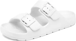 INMINPIN Boys Girls Double Buckle Slide Sandals Comfort Beach Pool Shower Slippers Adjustable Indoor Outdoor Little Kid/Big Kid