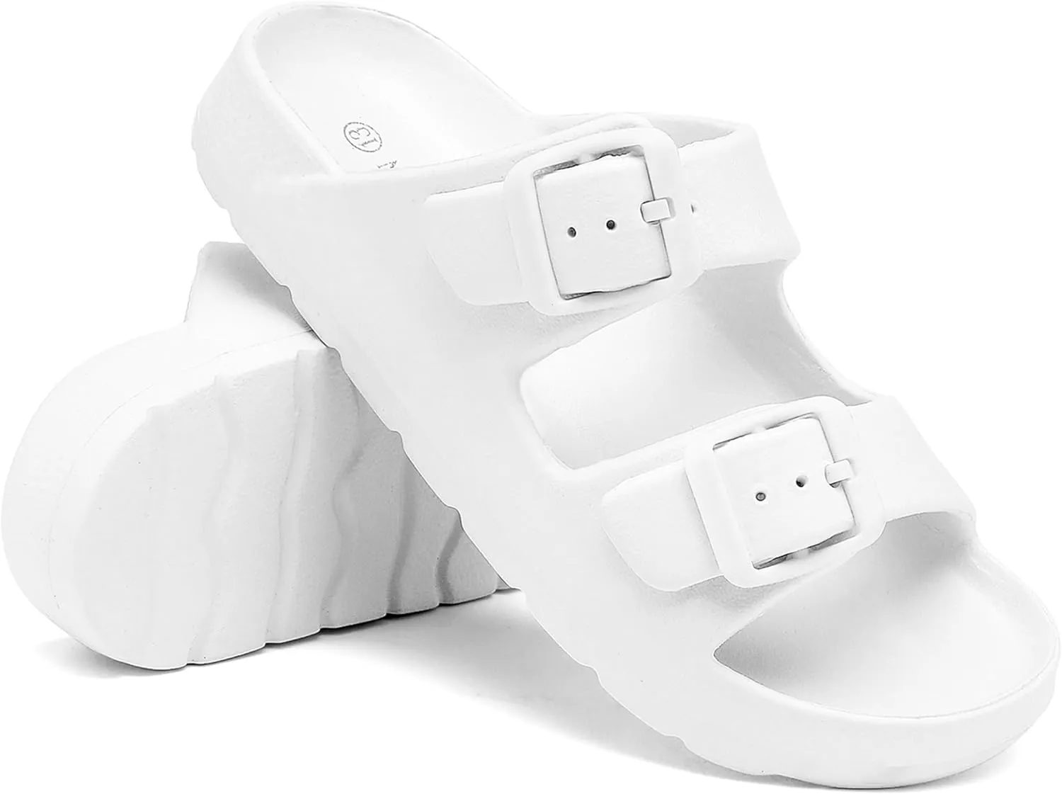 INMINPIN Boys Girls Double Buckle Slide Sandals Comfort Beach Pool Shower Slippers Adjustable Indoor Outdoor Little Kid/Big Kid