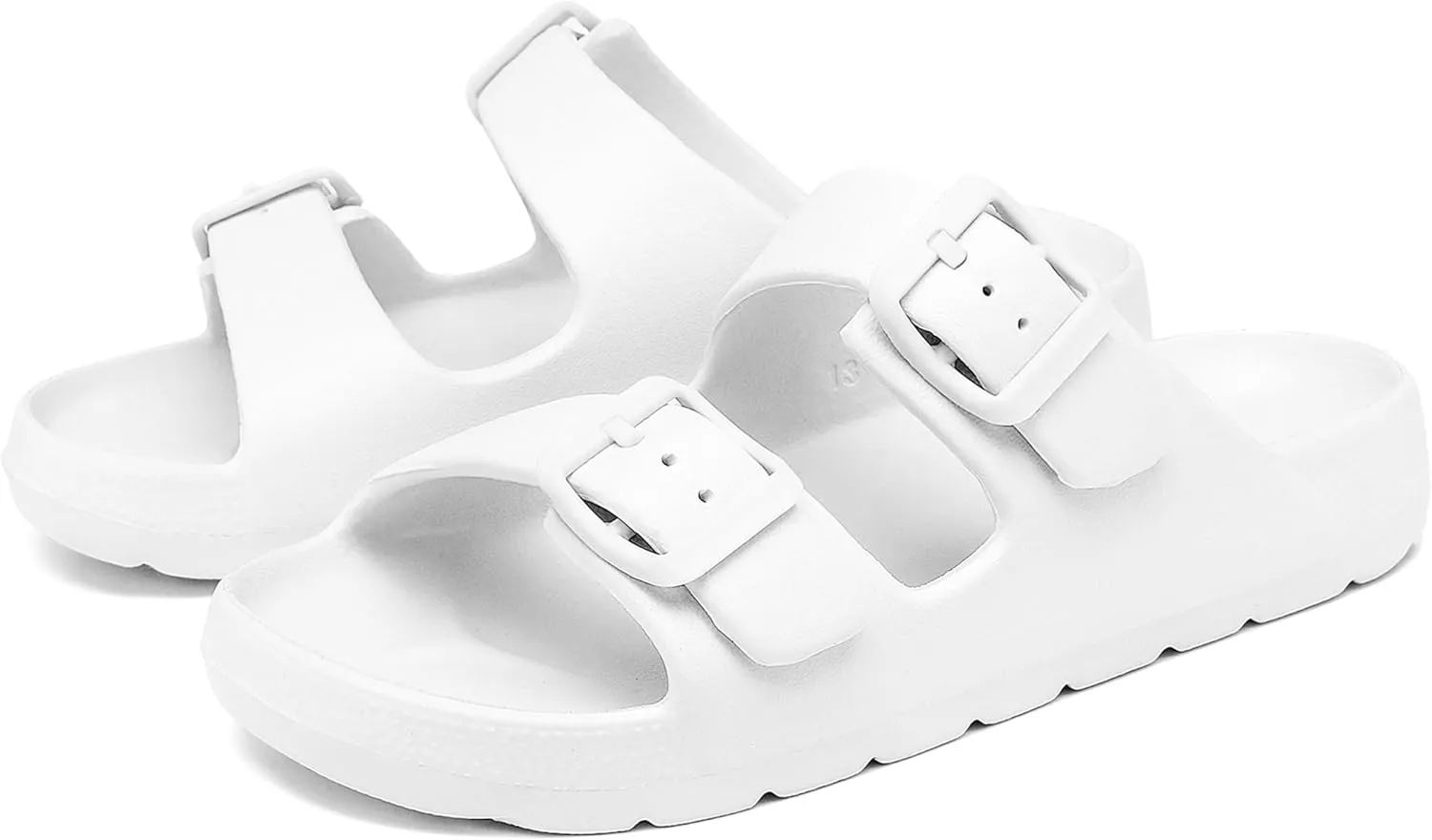 INMINPIN Boys Girls Double Buckle Slide Sandals Comfort Beach Pool Shower Slippers Adjustable Indoor Outdoor Little Kid/Big Kid