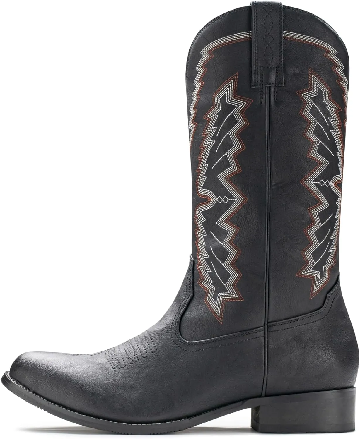 IUV Cowboy Boots For Men Western Boot Embroidered Square Toe Traditional Hunting Working Boots